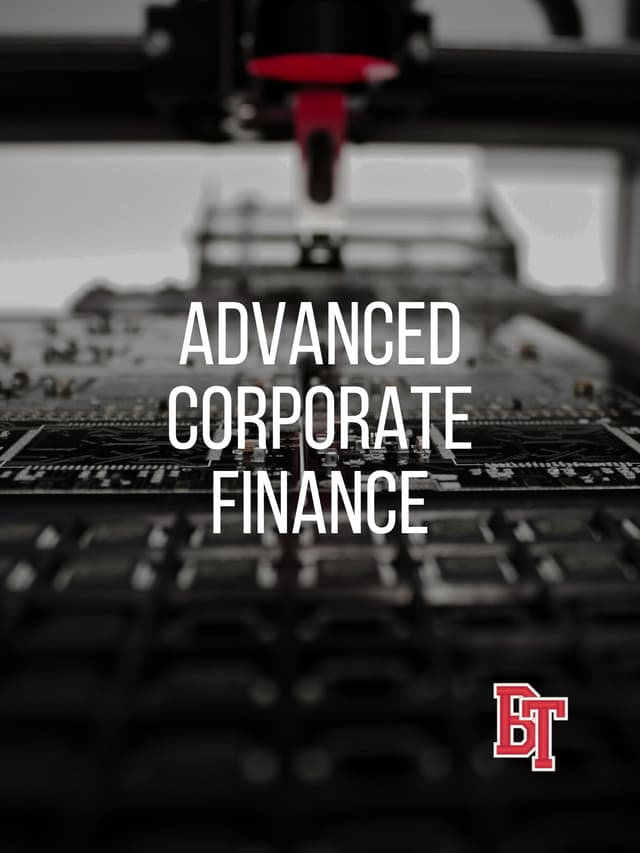 Advanced Corporate Finance Textbook